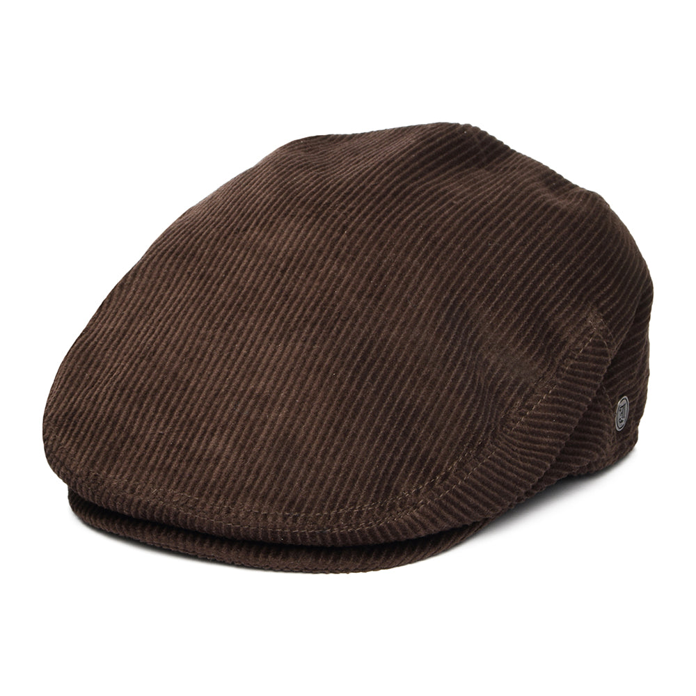 Casquette Plate en Velours Côtelé marron JAXON & JAMES