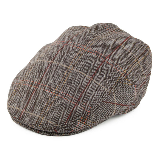 Casquette Plate en Tweed marron-gris JAXON & JAMES