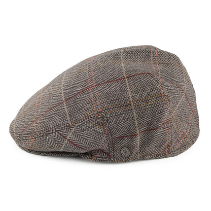 Casquette Plate en Tweed marron-gris JAXON & JAMES