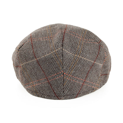 Casquette Plate en Tweed marron-gris JAXON & JAMES