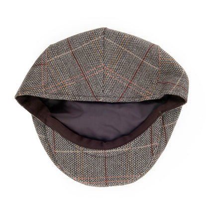 Casquette Plate en Tweed marron-gris JAXON & JAMES