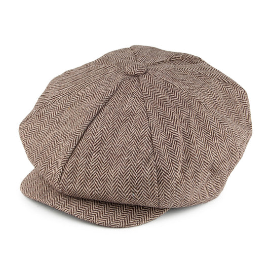 Casquette Gavroche La Grosse Pomme à Chevrons marron JAXON & JAMES