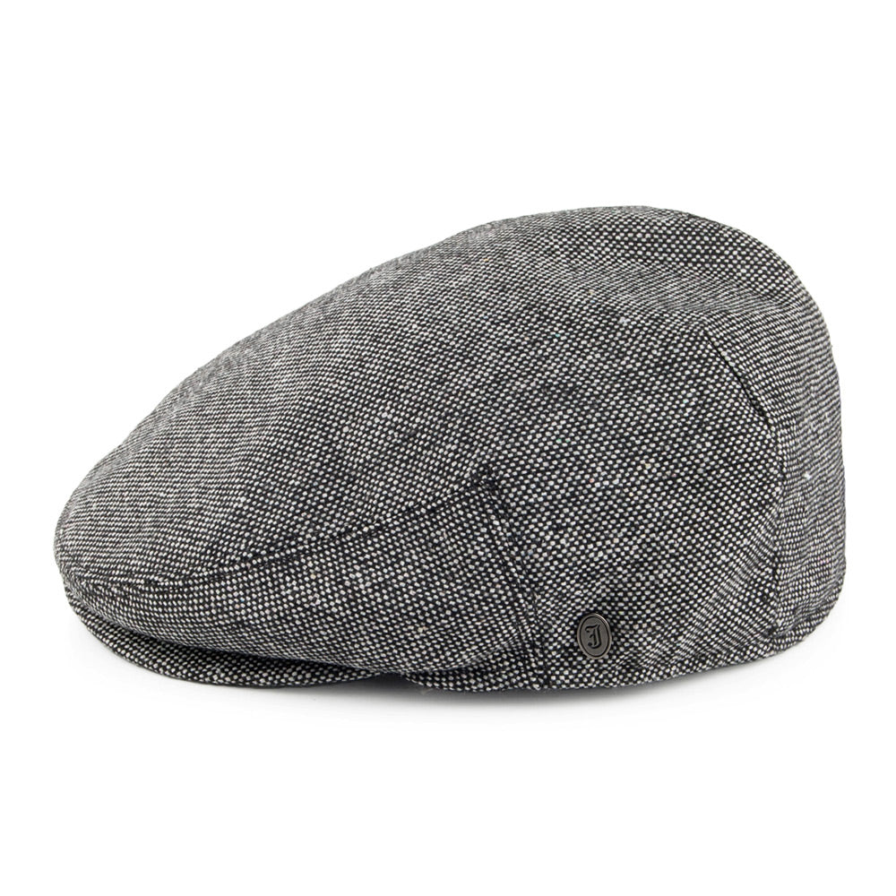 Casquette Plate en Tweed Chiné noir JAXON & JAMES