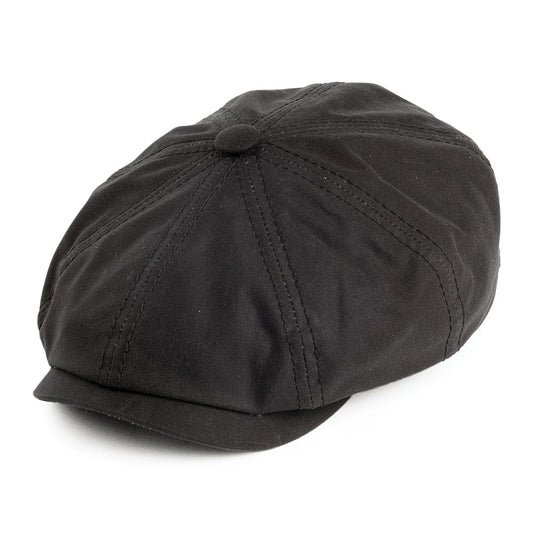 Casquette Gavroche en Coton Ciré Hatteras noir STETSON