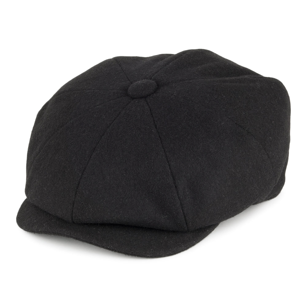 Casquette Gavroche en Laine Melton noir CHRISTYS