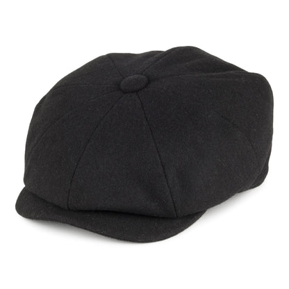 Casquette Gavroche en Laine Melton noir CHRISTYS