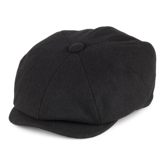 Casquette Gavroche en Laine Melton noir CHRISTYS