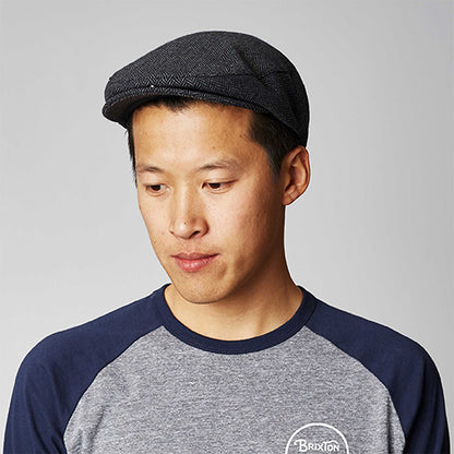 Casquette Plate Hooligan à chevrons gris-noir BRIXTON