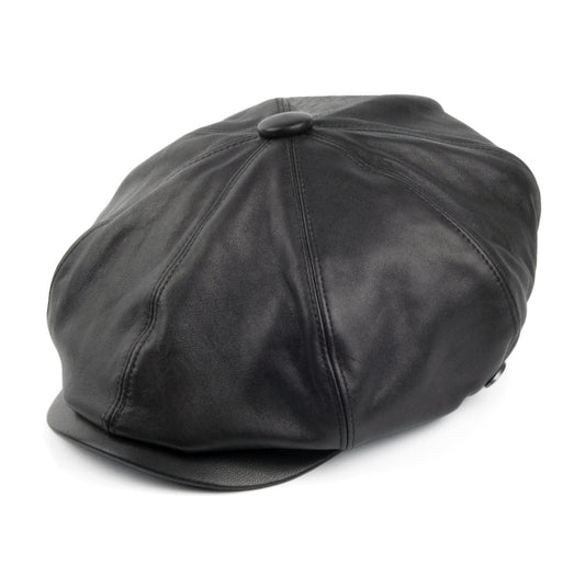 Casquette Gavroche en Cuir Noclin noir BAILEY