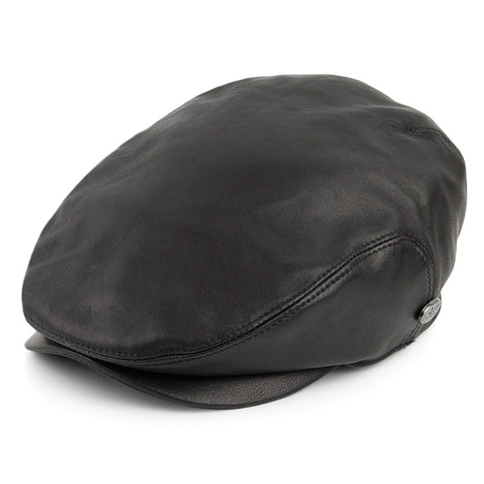 Casquette Plate en Cuir Stockton noir BAILEY