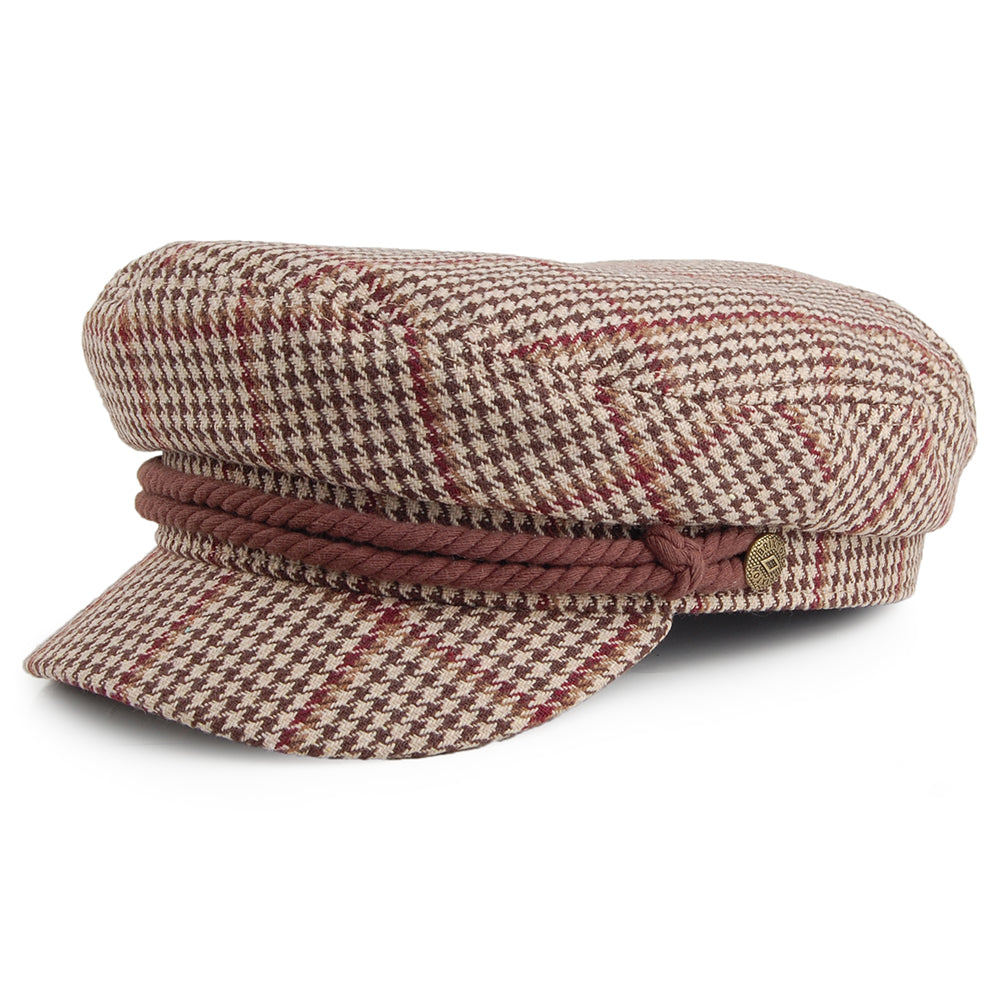Casquette de Marin Fiddler Pied-de-Poule khaki-marron BRIXTON