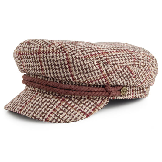 Casquette de Marin Fiddler Pied-de-Poule khaki-marron BRIXTON