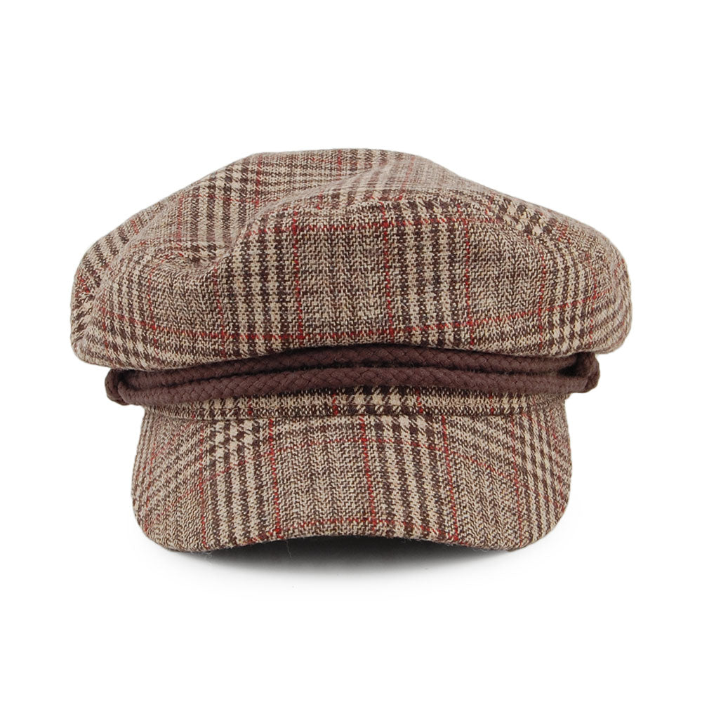Casquette de Marin à Carreaux khaki-marron BRIXTON
