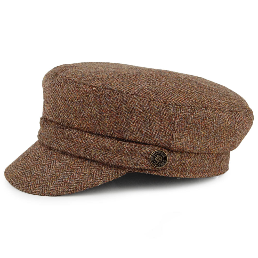 Casquette de Marin en Tweed à Chevrons camel CHRISTYS