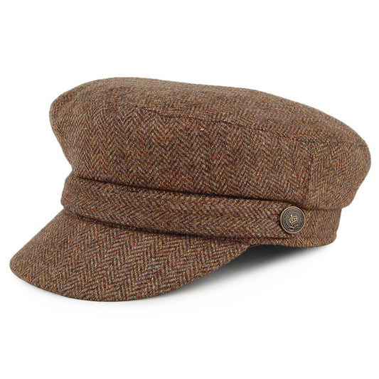 Casquette de Marin en Tweed à Chevrons camel CHRISTYS