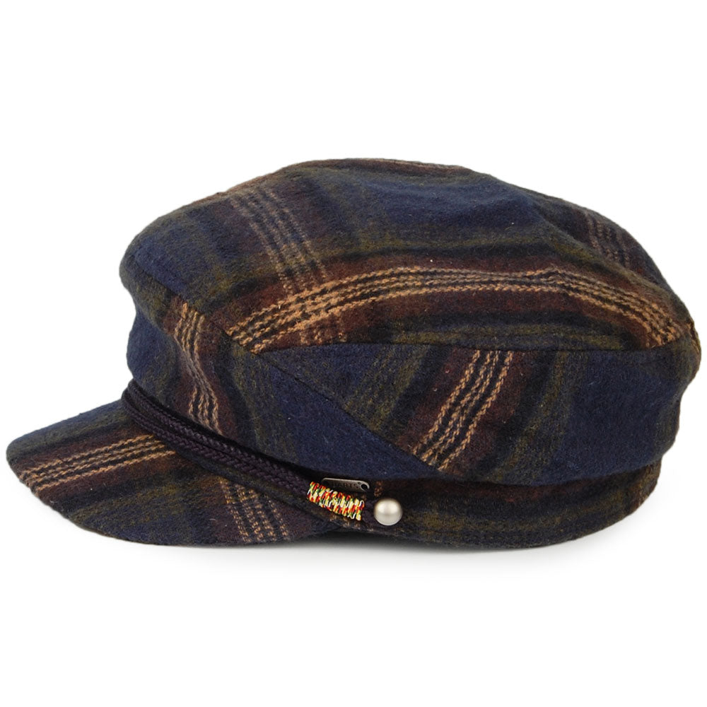 Casquette de Marin à Carreaux Qadly bleu marine-olive BARTS