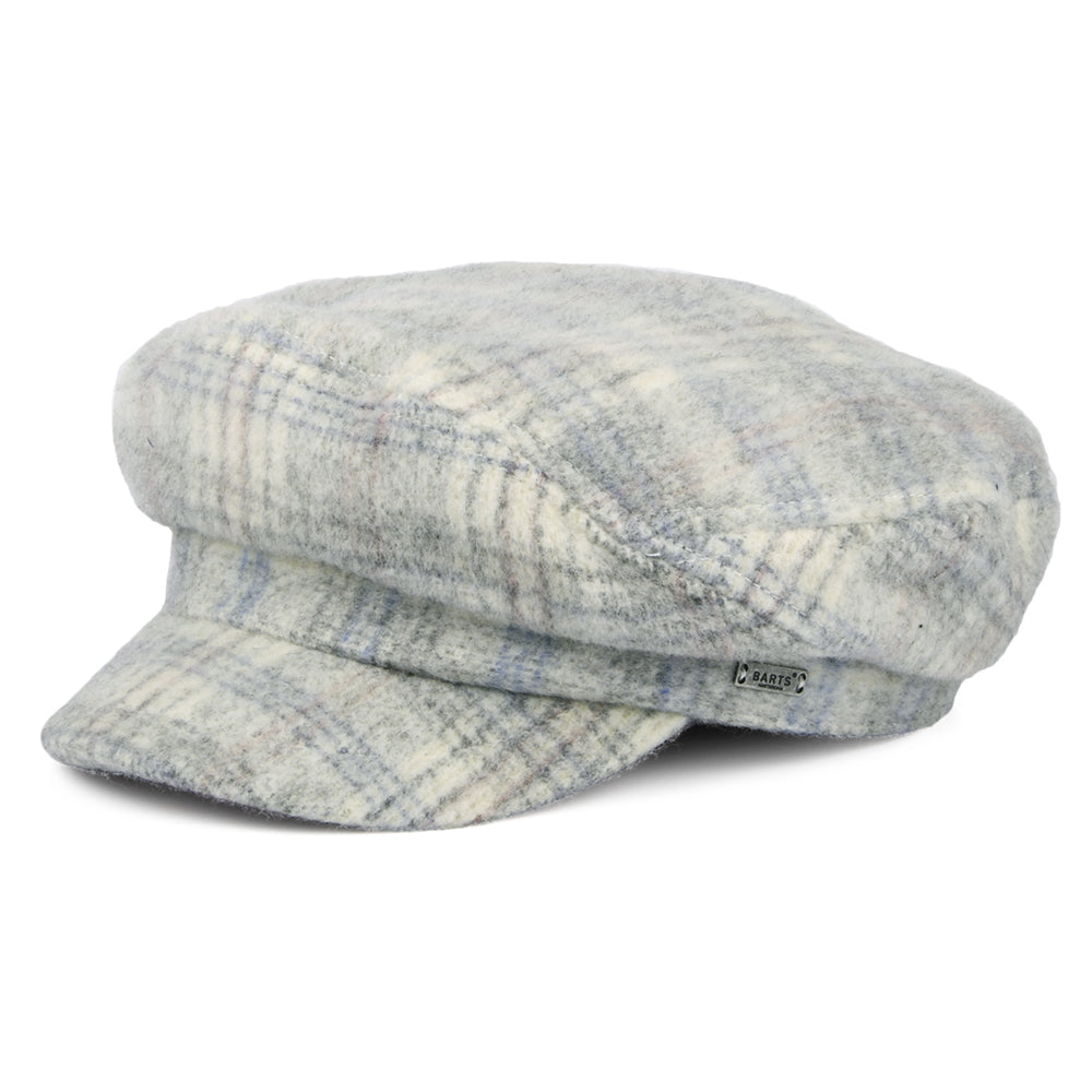 Casquette de Marin en Laine Mélangée à Carreaux Giana blé BARTS