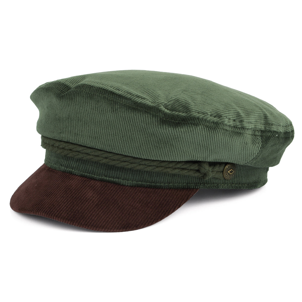 Casquette de Marin en Velours Côtelé forêt foncé-marron BRIXTON