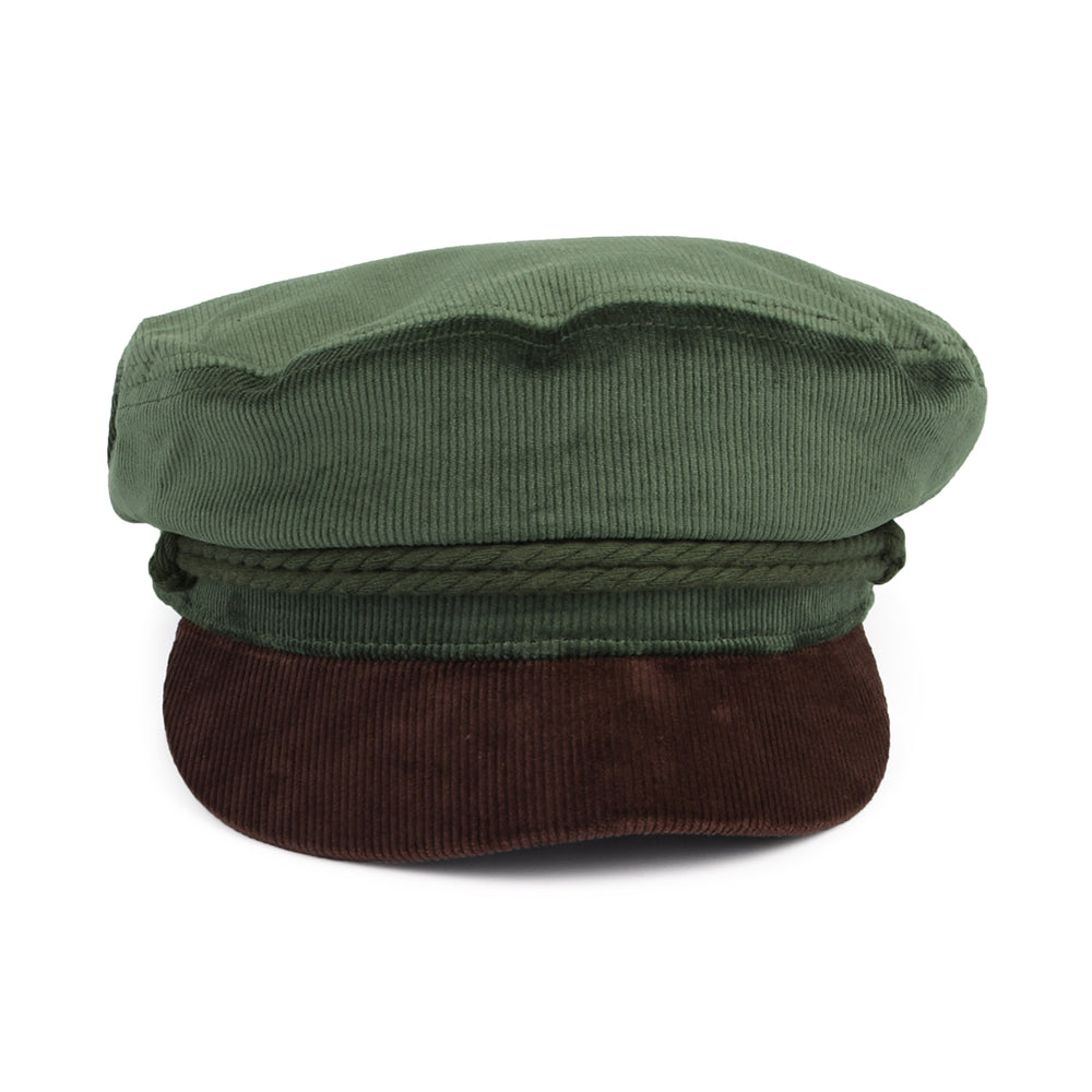 Casquette de Marin en Velours Côtelé forêt foncé-marron BRIXTON
