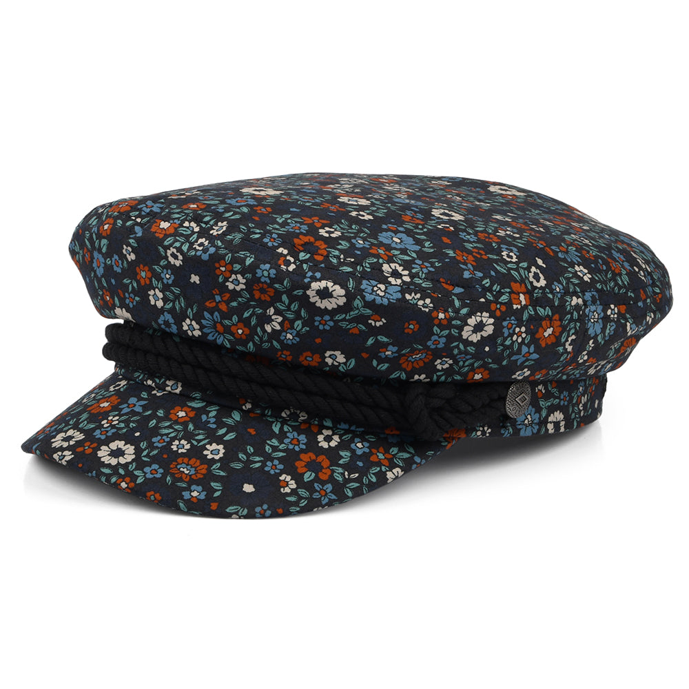 Casquette de Marin en Coton Floral bleu marine délavé BRIXTON