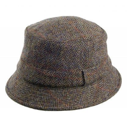 Chapeau Bob en HARRIS TWEED Grouse vert-bleu FAILSWORTH
