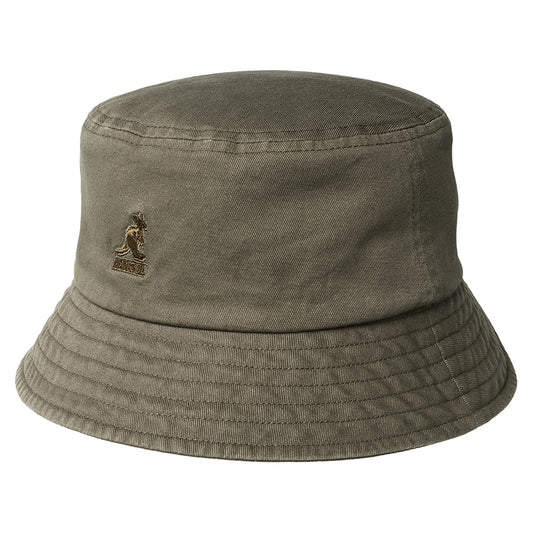 Chapeau Bob en Coton Délavé olive KANGOL
