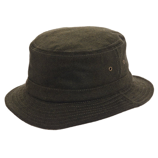 Chapeau Bob en Laine Mélangée avec Protège-Oreilles olive DORFMAN PACIFIC