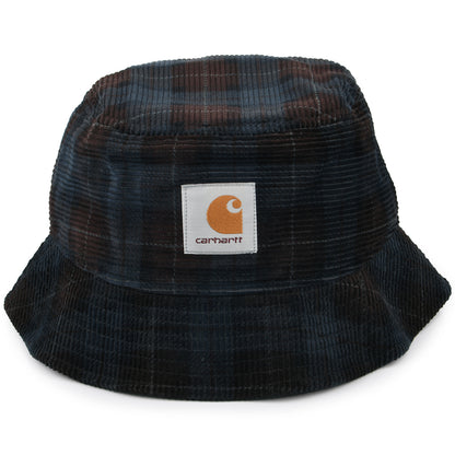 Chapeau Bob en Velours Côtelé à Carreaux bleu marine-marron CARHARTT WIP