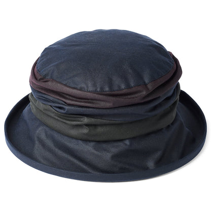Chapeau Bob de Pluie en Coton Ciré Britannique Annie bleu marine FAILSWORTH