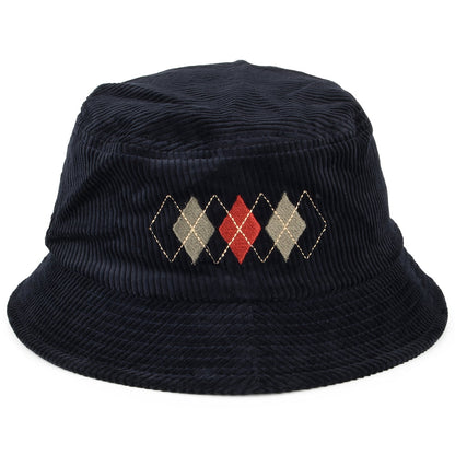 Chapeau Bob Pliable en Velours Côtelé Gramercy bleu marine délavé BRIXTON