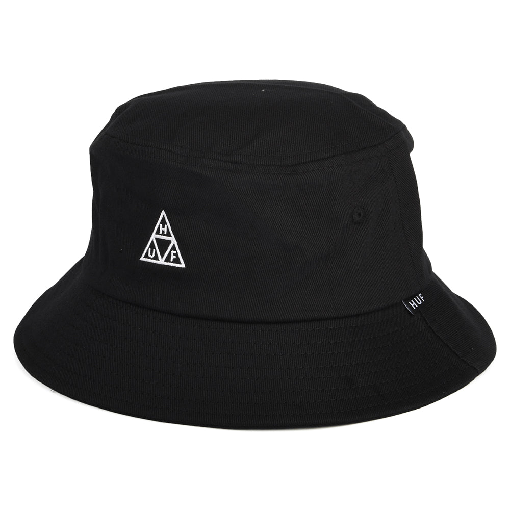Chapeau Bob Coton Essentials Triple Triangle noir HUF