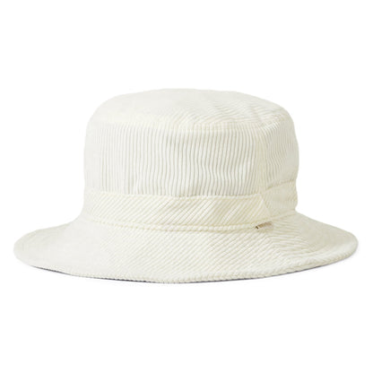 Chapeau Bob en Velours Côtelé Pliable Petra blanc cassé BRIXTON