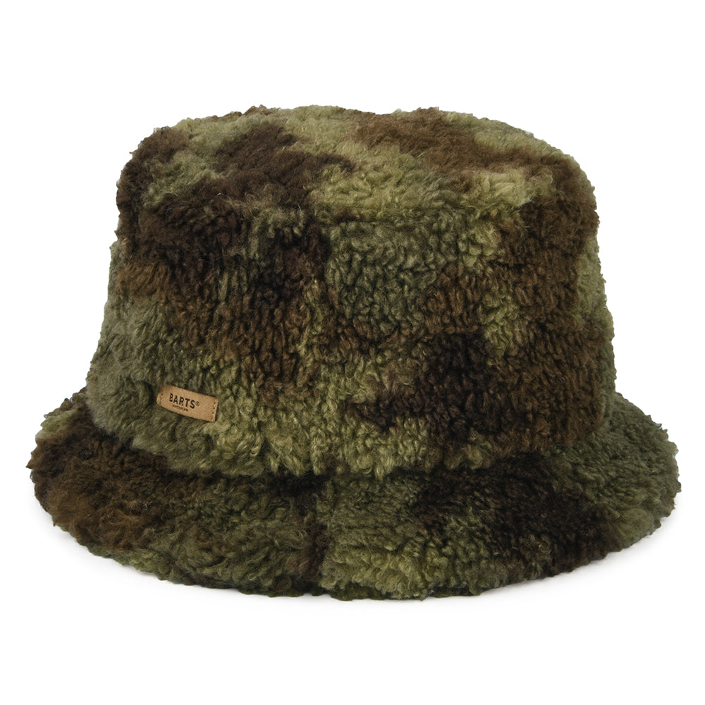 Chapeau Bob en Fausse Fourrure Camouflage Teddybuck vert BARTS