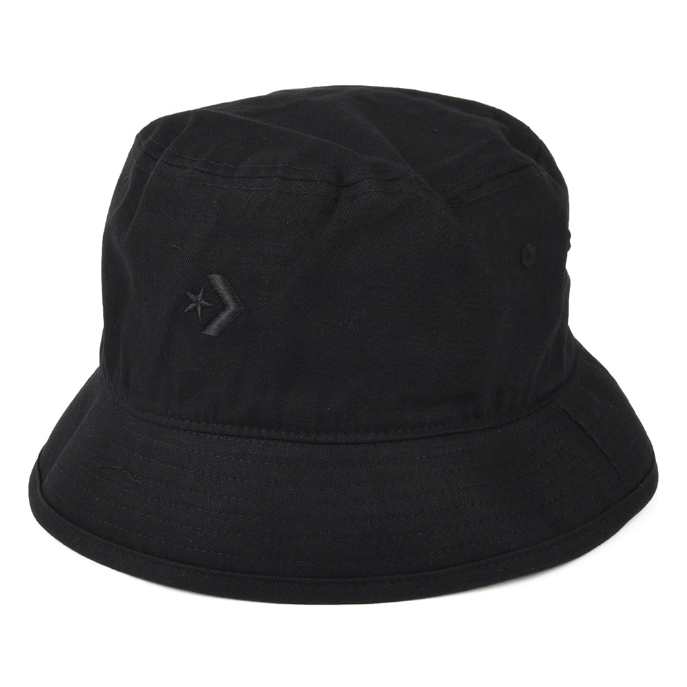 Chapeau Bob en Coton Sergé à Chevrons noir CONVERSE