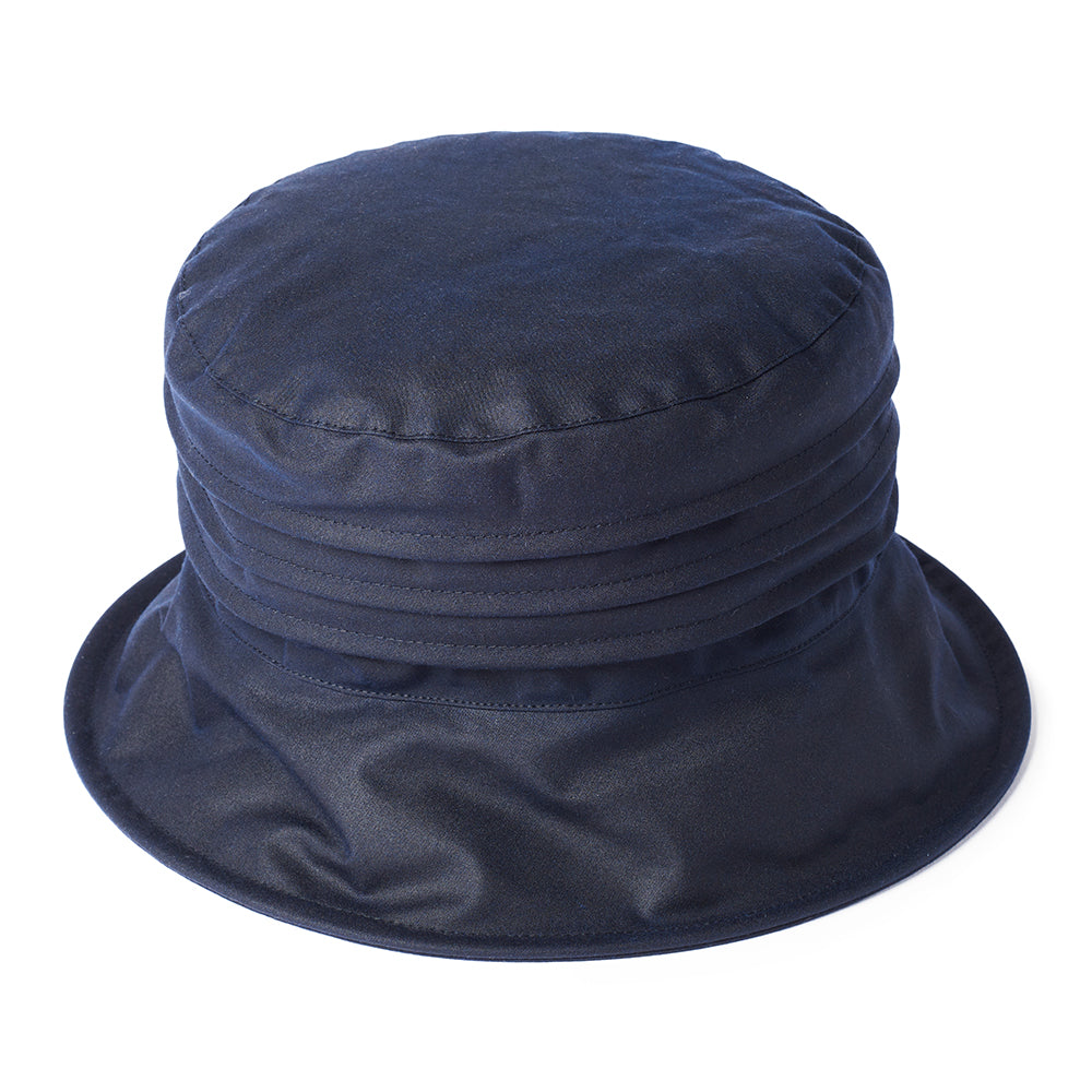 Chapeau Bob Femme en Coton Ciré Britannique bleu marine FAILSWORTH
