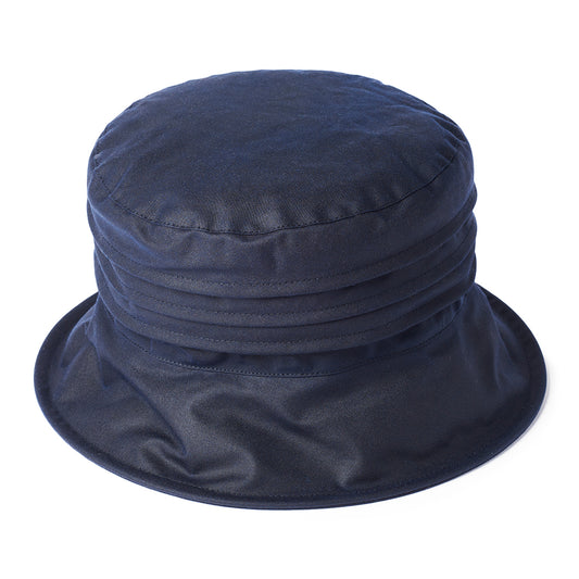 Chapeau Bob Femme en Coton Ciré Britannique bleu marine FAILSWORTH