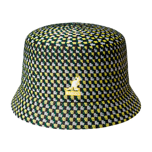Chapeau Bob Bin en Tropic Geo Board vert-jaune KANGOL