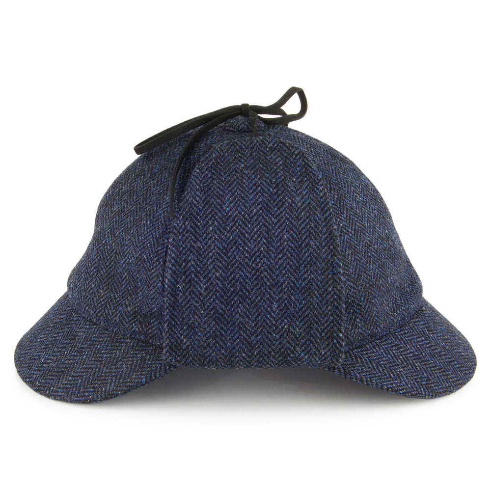 Chapeau Sherlock Holmes en Tweed à Chevrons bleu CHRISTYS