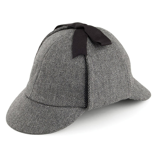 Chapeau Sherlock Holmes à chevrons gris JAXON & JAMES