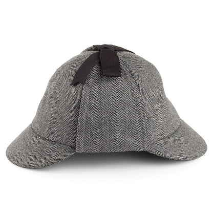 Chapeau Sherlock Holmes à chevrons gris JAXON & JAMES