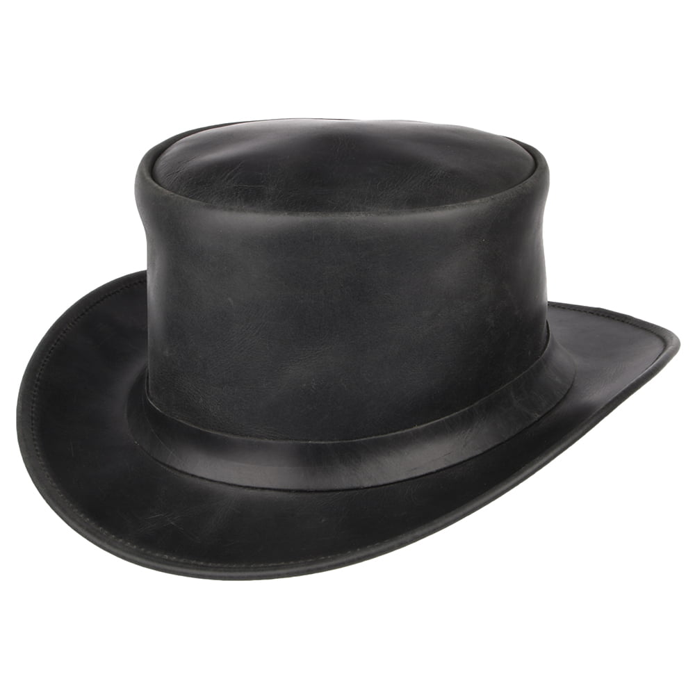Chapeau Haut de Forme en Cuir noir JAXON & JAMES