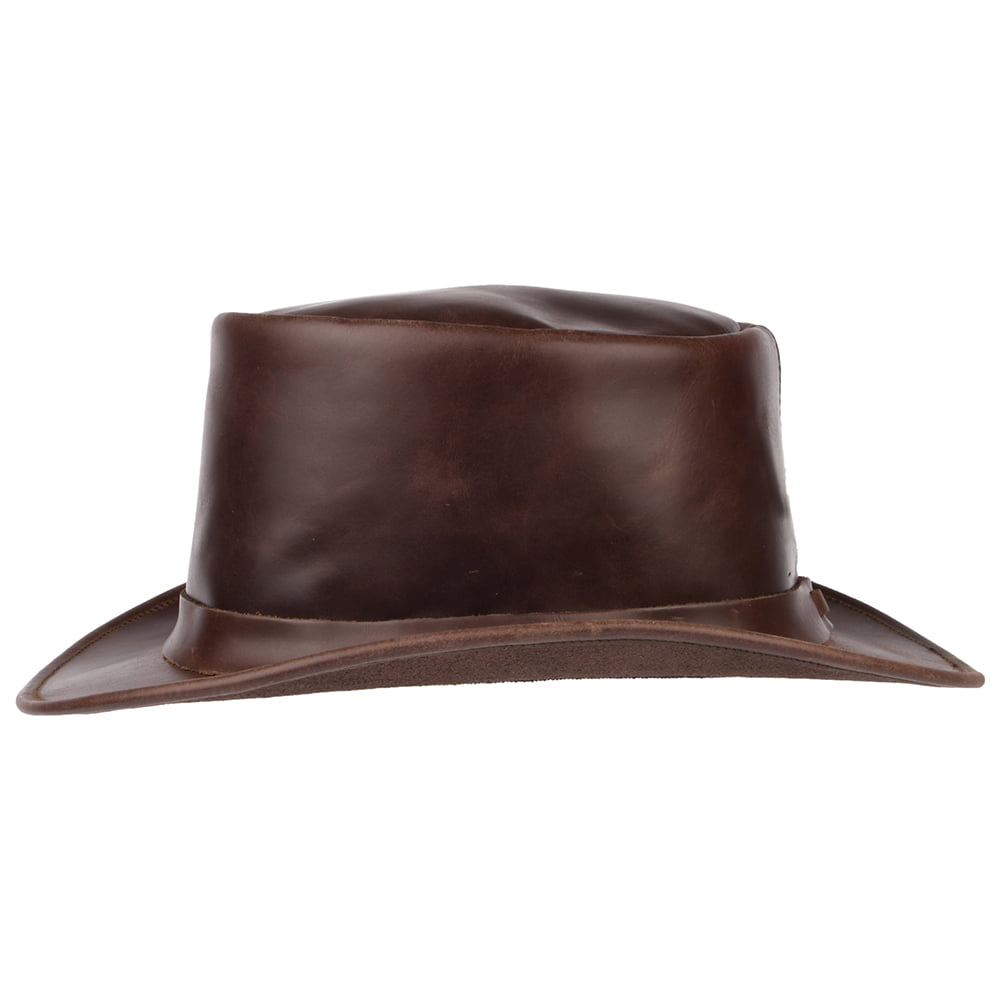 Chapeau Haut de Forme en Cuir marron JAXON & JAMES