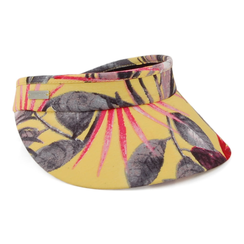 Visière Imprimé Palmier jaune SEEBERGER