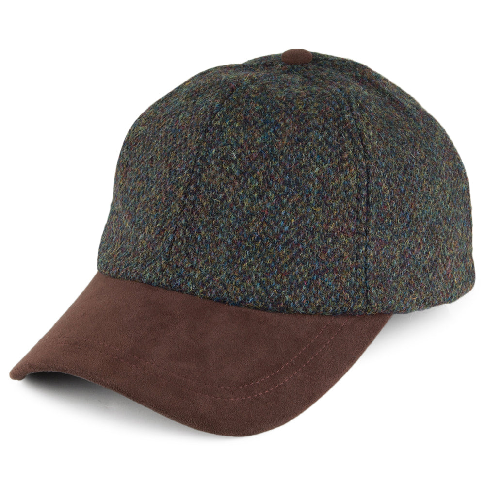 Casquette en HARRIS TWEED mélange de verts FAILSWORTH