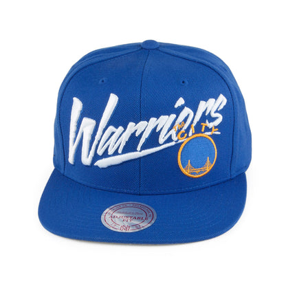 Casquette Snapback Vice Script Solid Golden State Warriors bleu MITCHELL & NESS