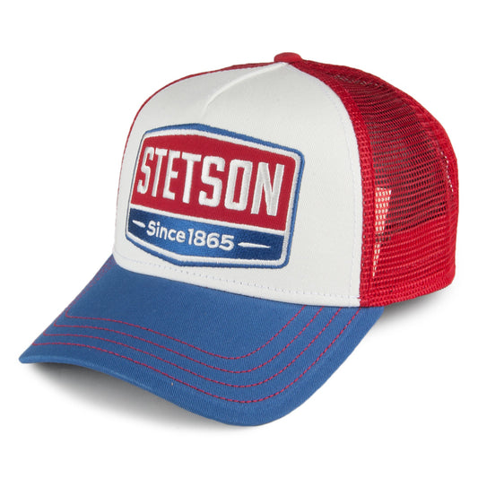 Casquette Trucker Gasoline rouge-bleu STETSON