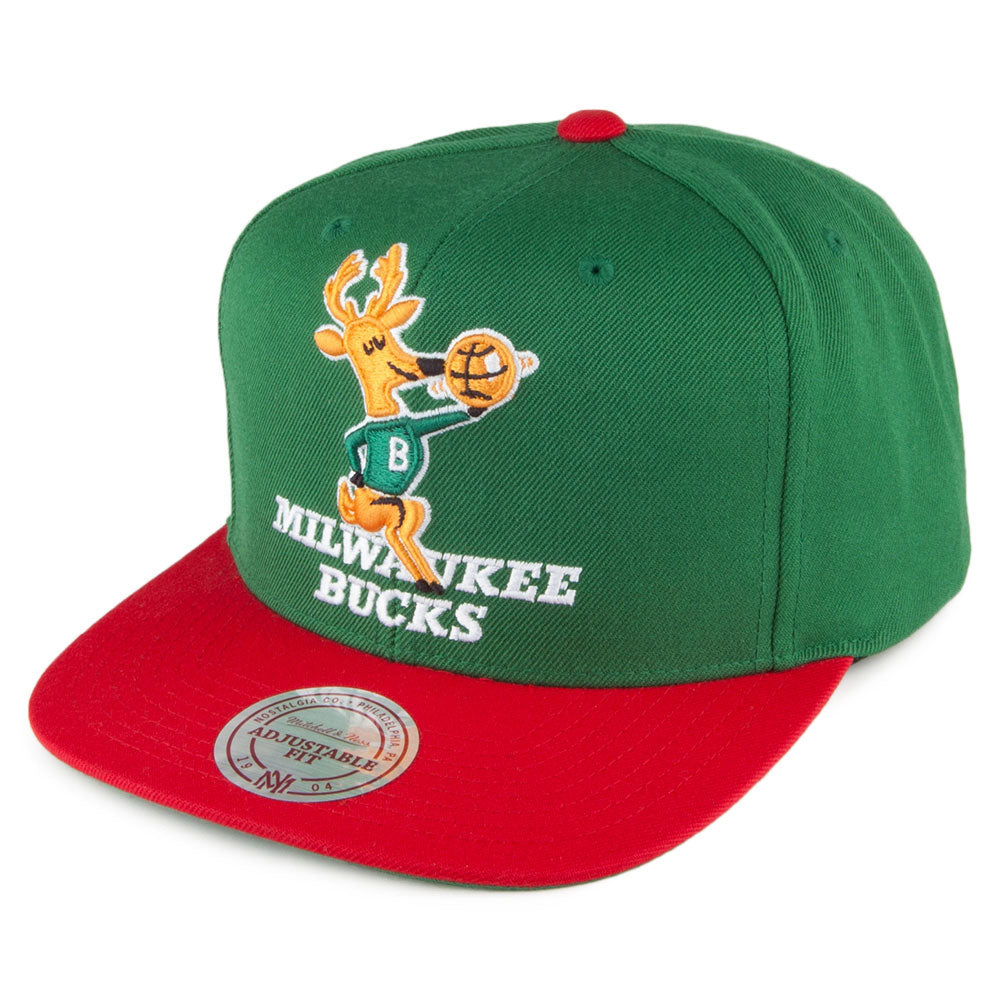 Casquette Snapback XL Logo 2 Tone Milwaukee Bucks vert-rouge MITCHELL & NESS