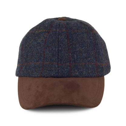 Casquette en HARRIS TWEED bleu-marron FAILSWORTH