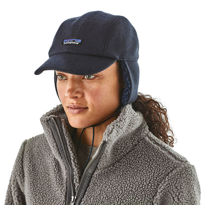Casquette avec Protège-Oreilles en Laine Recyclée bleu marine PATAGONIA