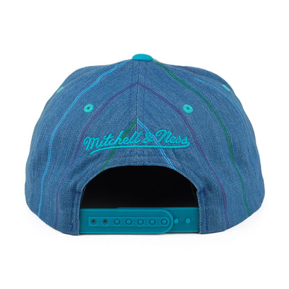 Casquette Snapback Denim Pinstripe Charlotte Hornets bleu sarcelle MITCHELL & NESS